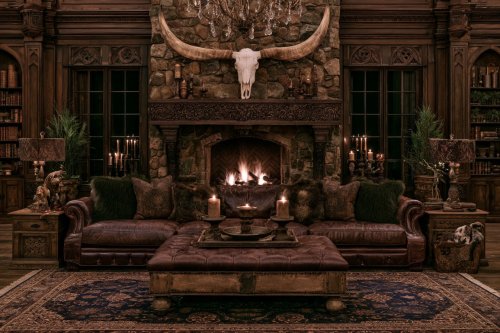 12 Western Gothic Living Room Details With Dark, Rustic Character