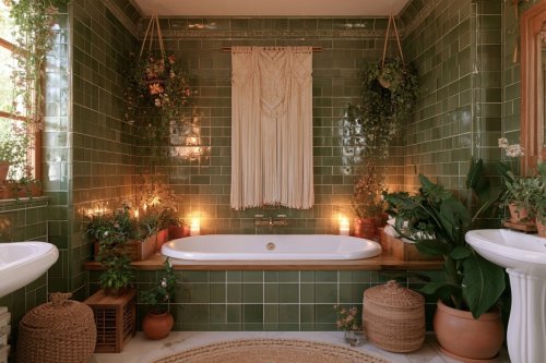 15 Boho Bathroom Styles Built Around Natural Materials