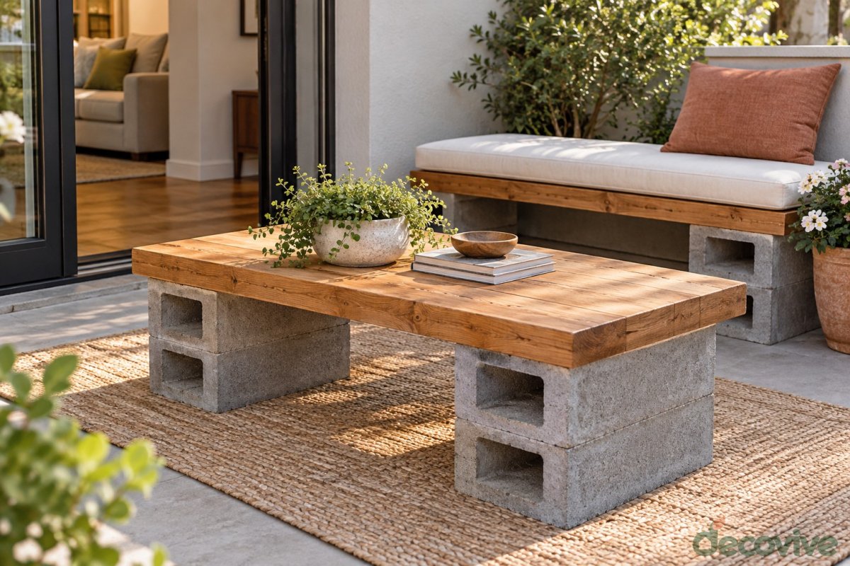 36 Cinder Block Furniture Ideas With a Coffee Table Guide – Decovive