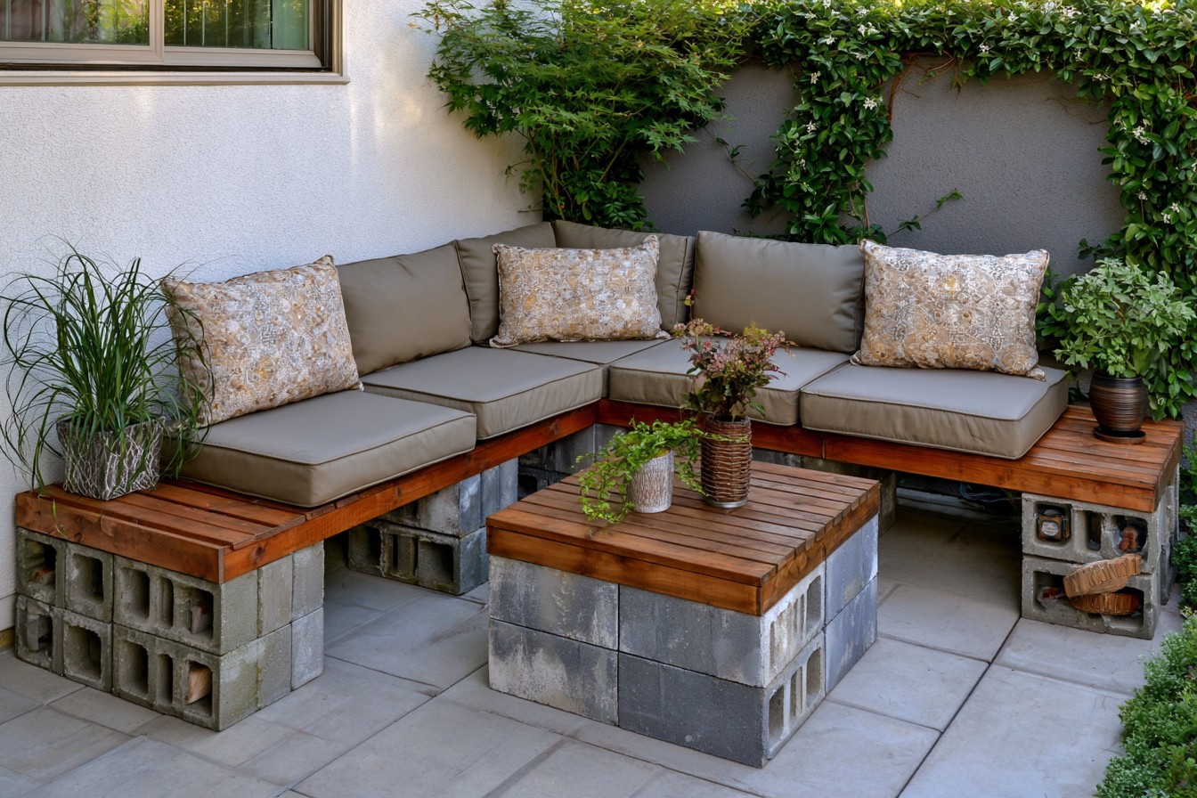 9. Shape An Outdoor Sofa For A Corner Patio
