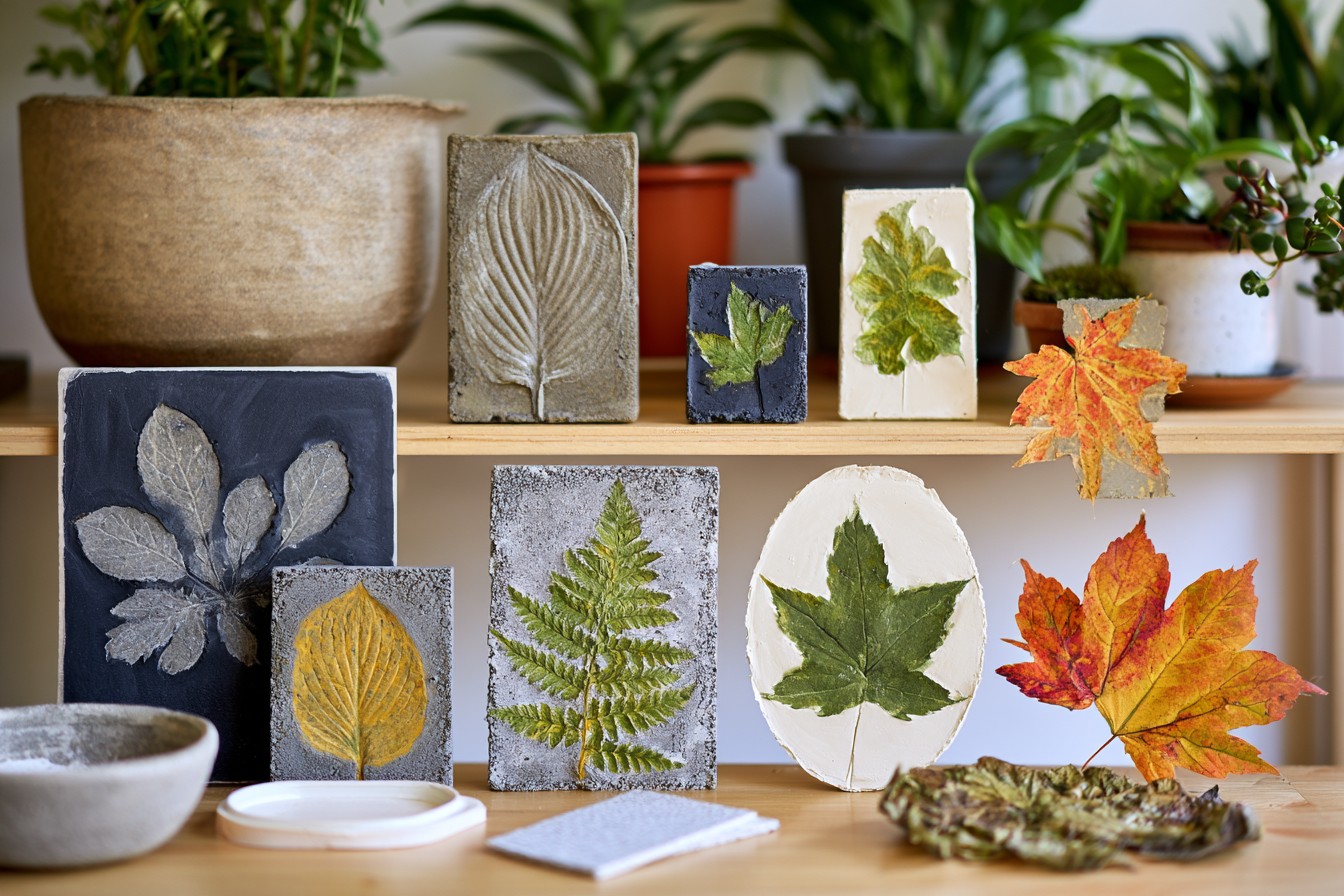 12. Form Concrete or Plaster Leaf Relief Decorations