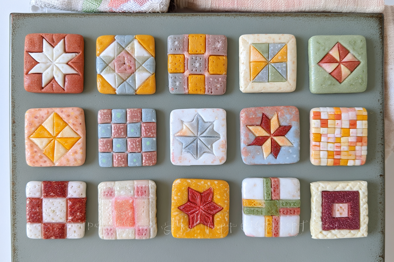 10. Clay Patchwork Quilt Magnets