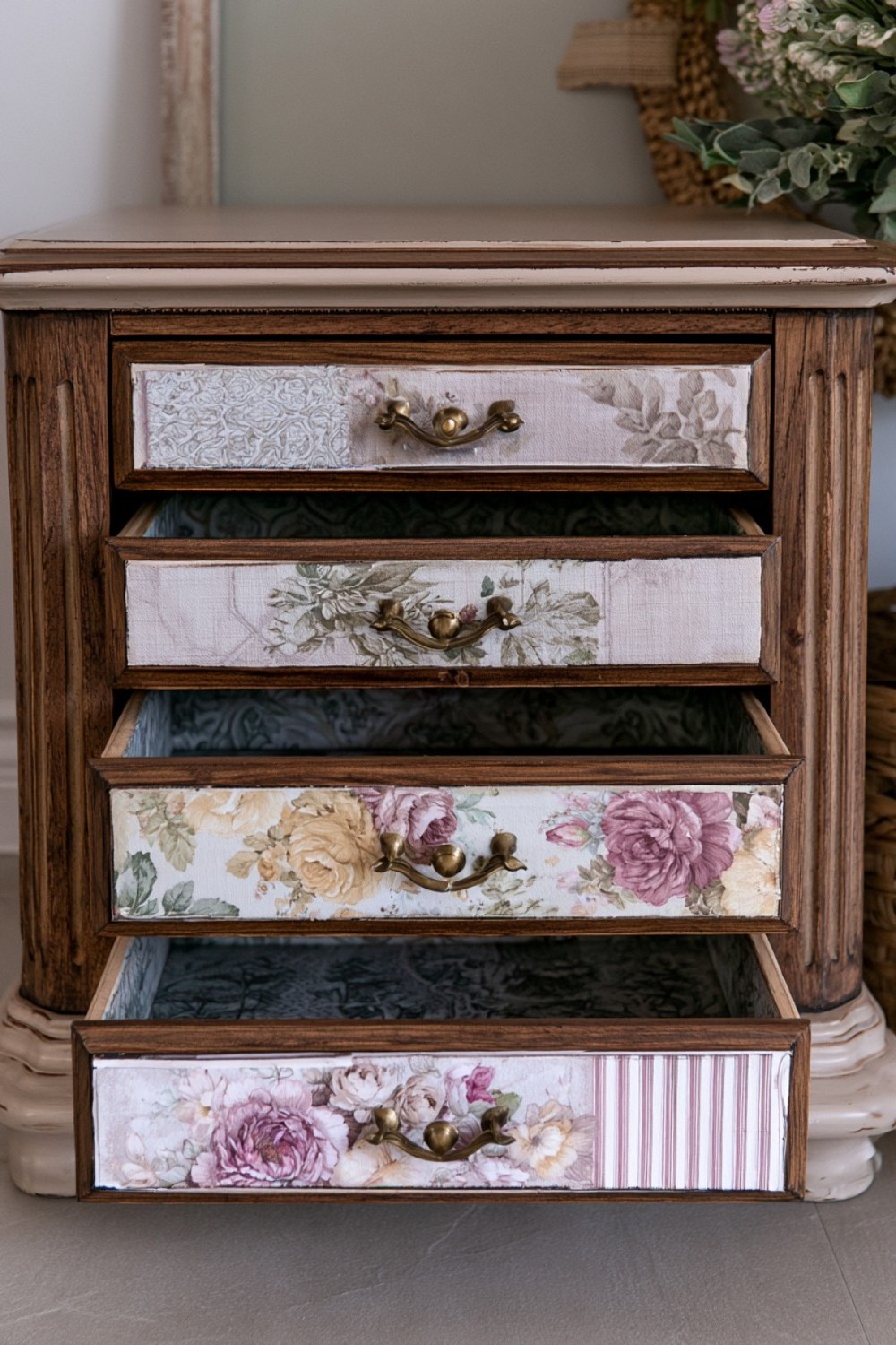 7. Add Wallpaper To Drawer Interiors
