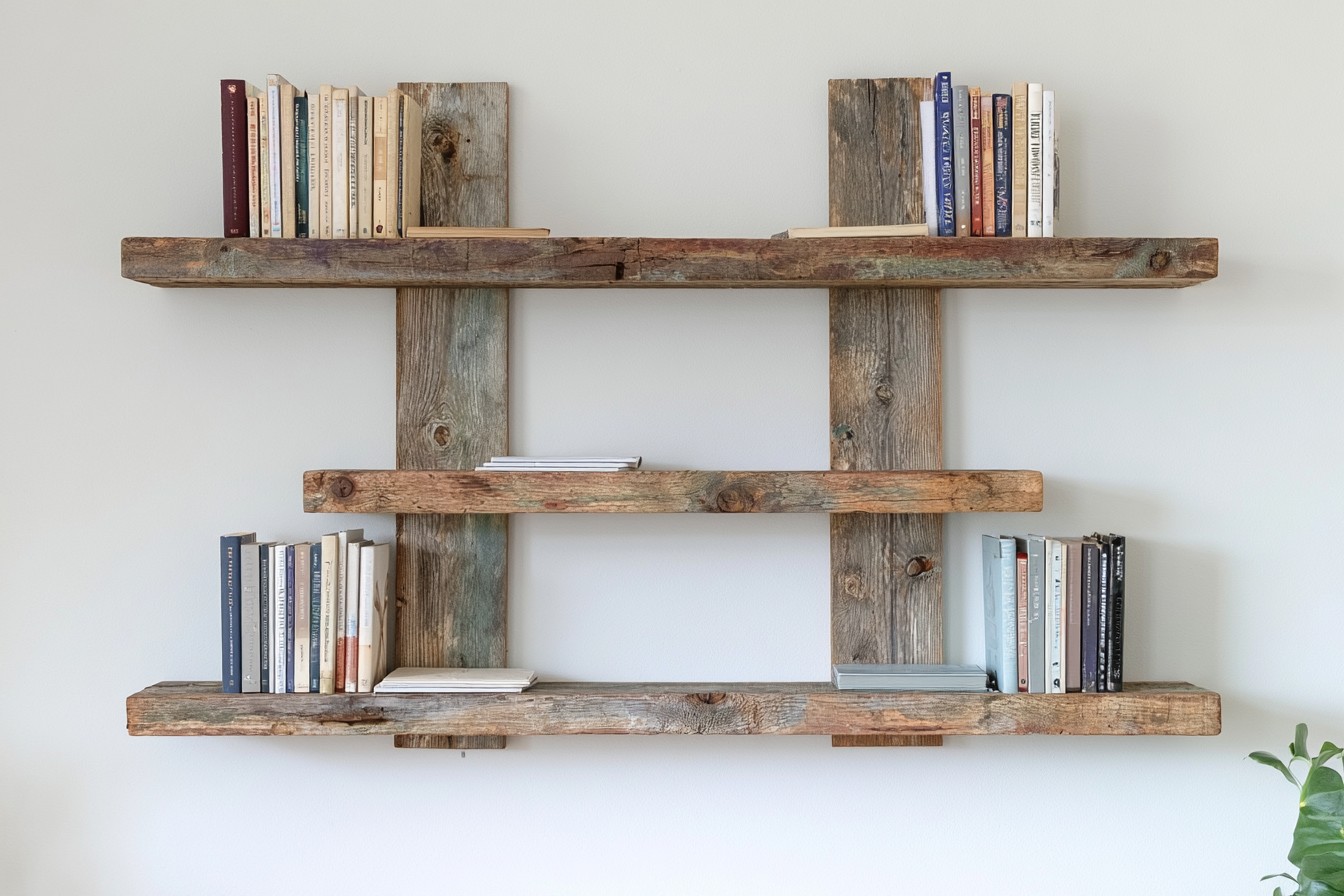 8. Build Slim Book Ledges From Fence Boards