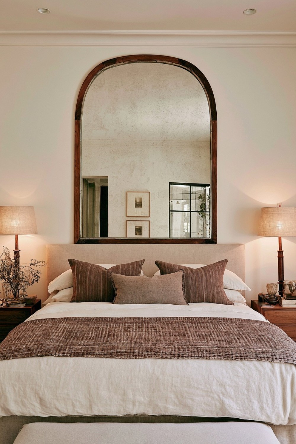 3. Arched Mirror Headboard