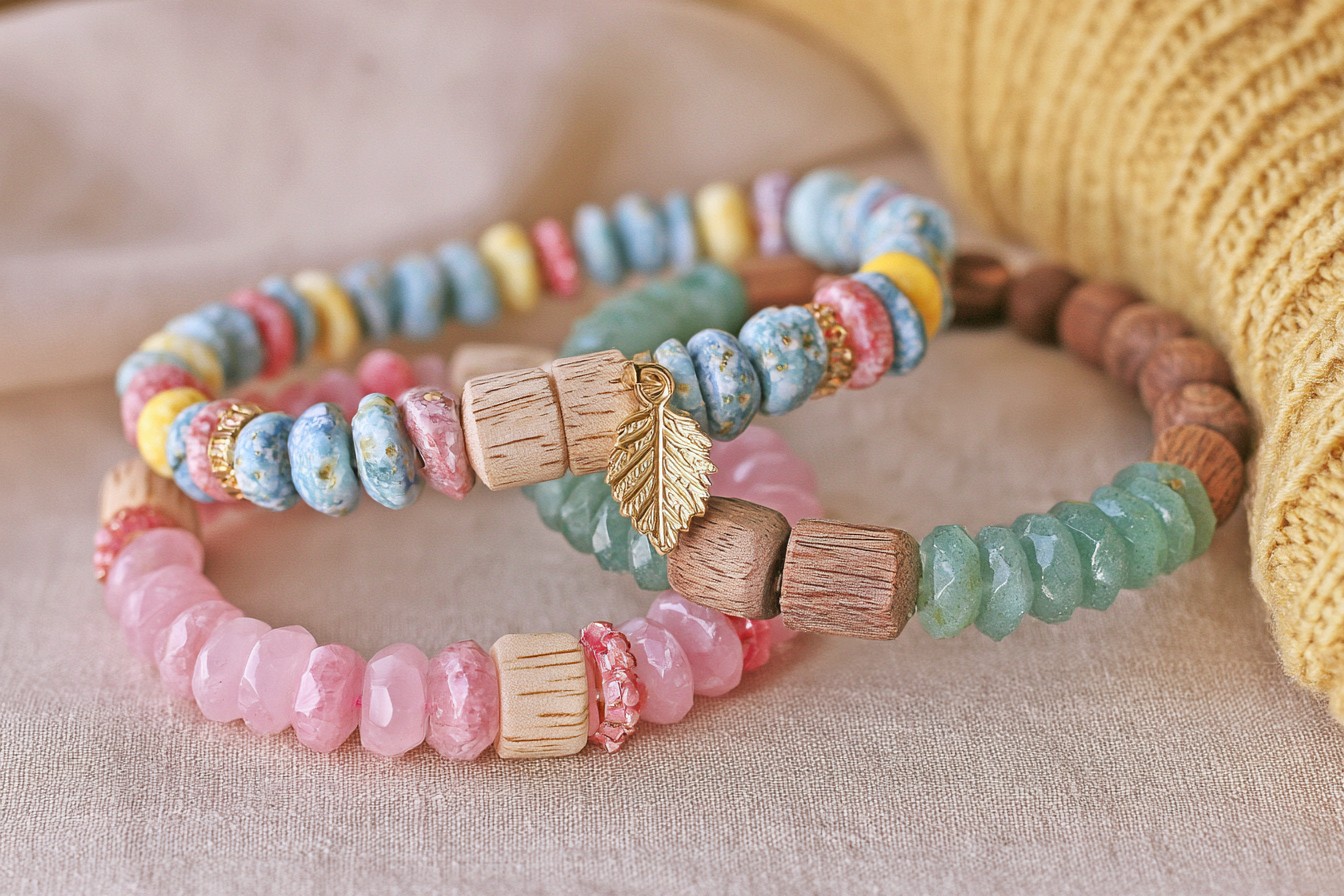 6. Make a Natural Stone and Wooden Bead Bracelet