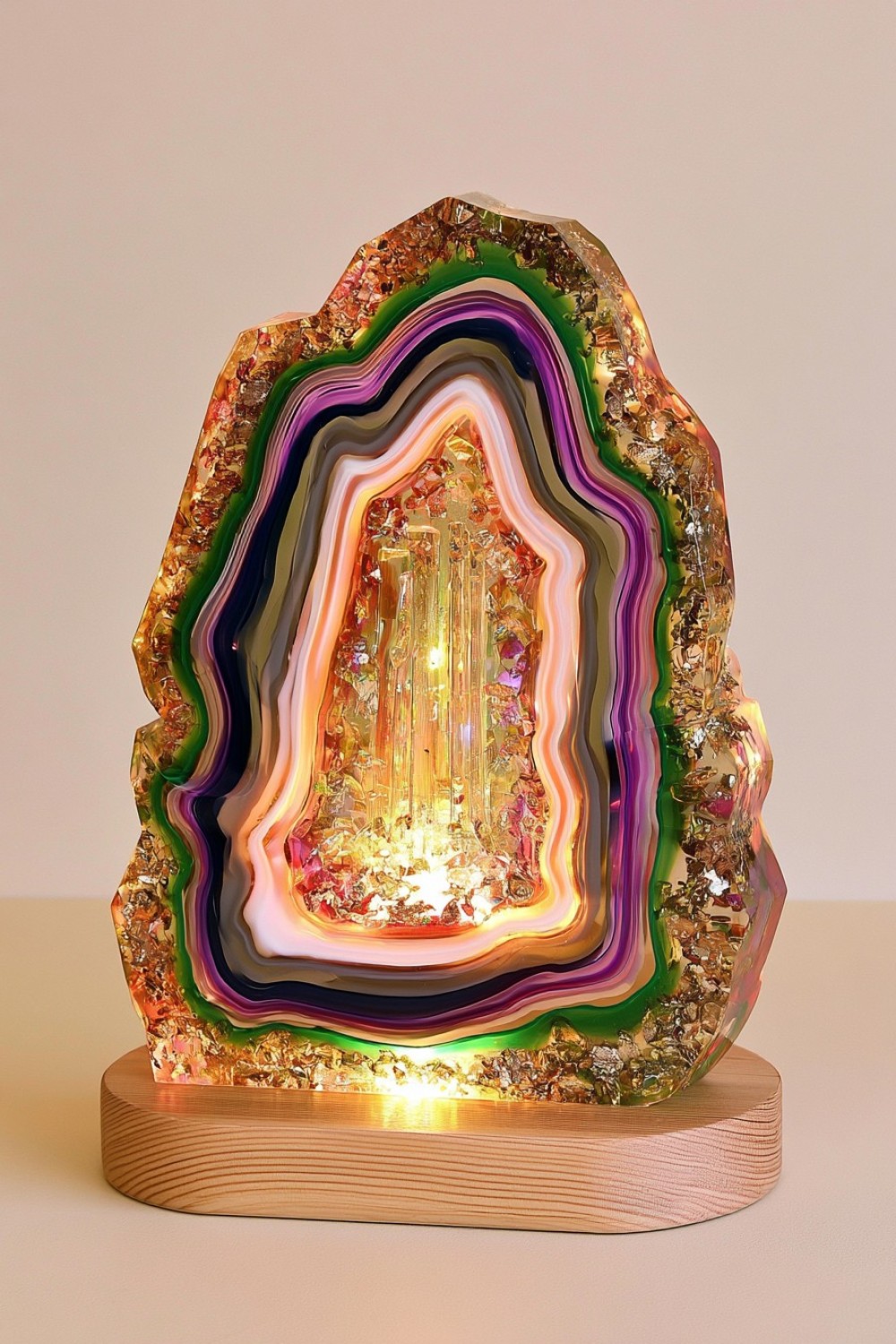 5. Geode Style Resin Accent Lamp