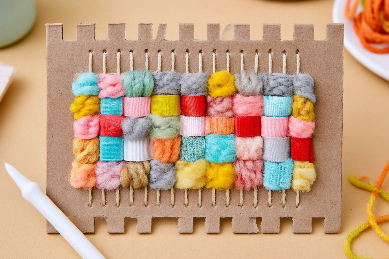 6. Weave a Colorful Decoration on a Cardboard Loom