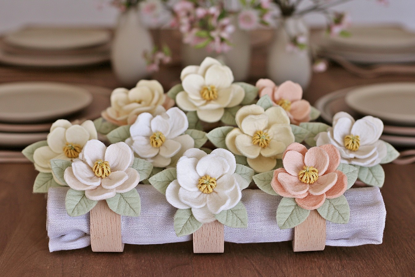 11. Craft Felt Magnolia Napkin Rings