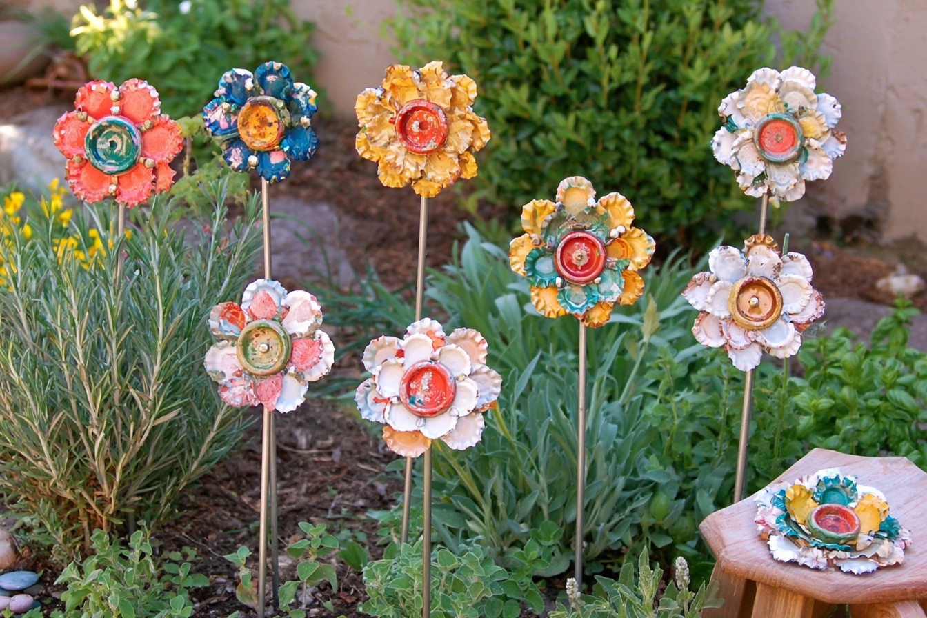 5. Layered Flower Garden Stakes