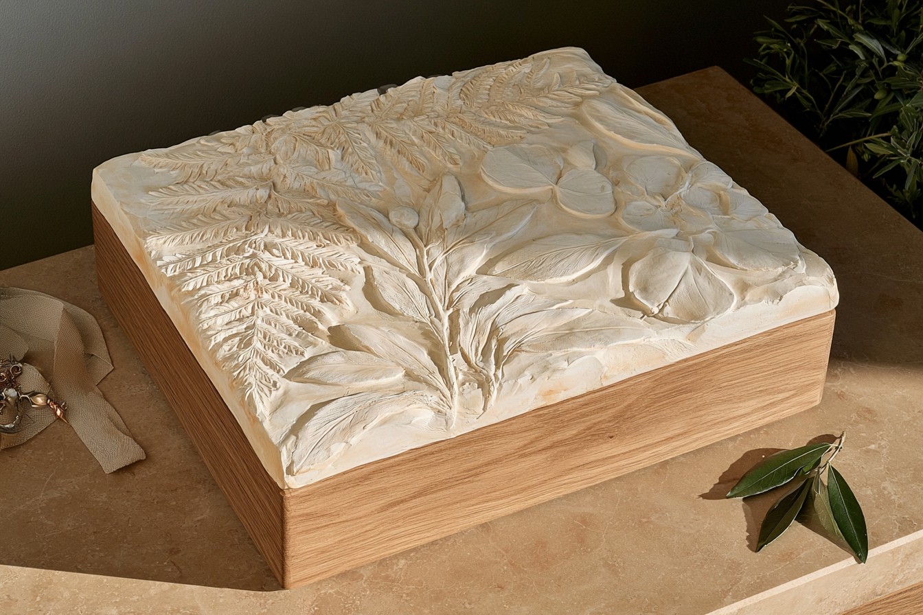 6. Leaf Textured Decorative Box Lid