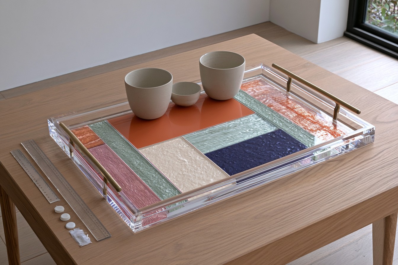 8. Color Block Acrylic Serving Tray