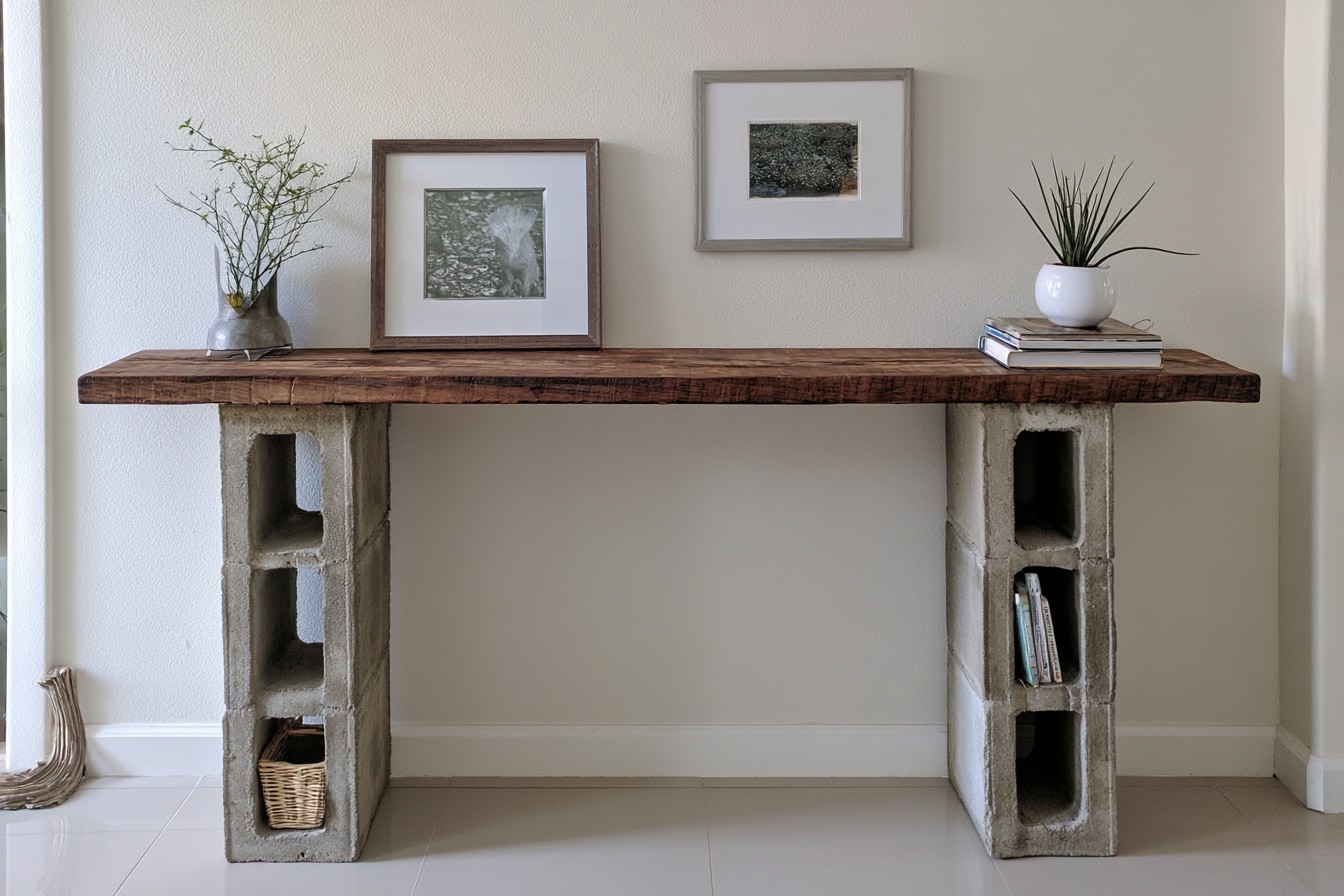 11. Craft A Narrow Console For Empty Walls