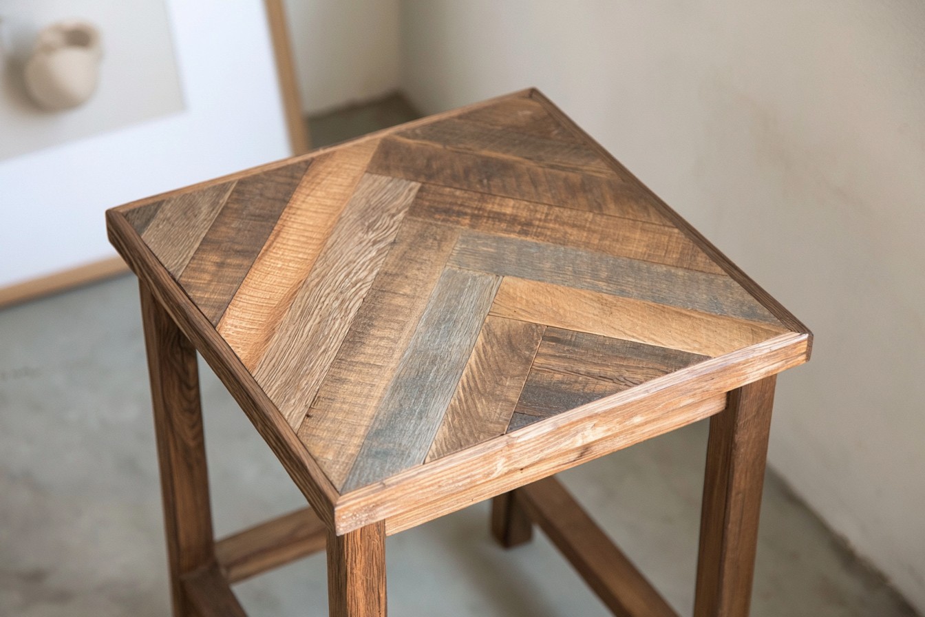 12. Form A Herringbone Top For A Side Table