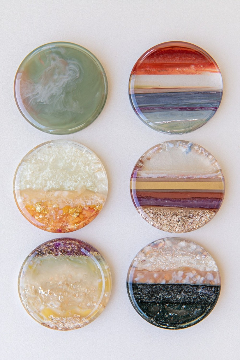17. Personalized Color Palette Resin Coasters