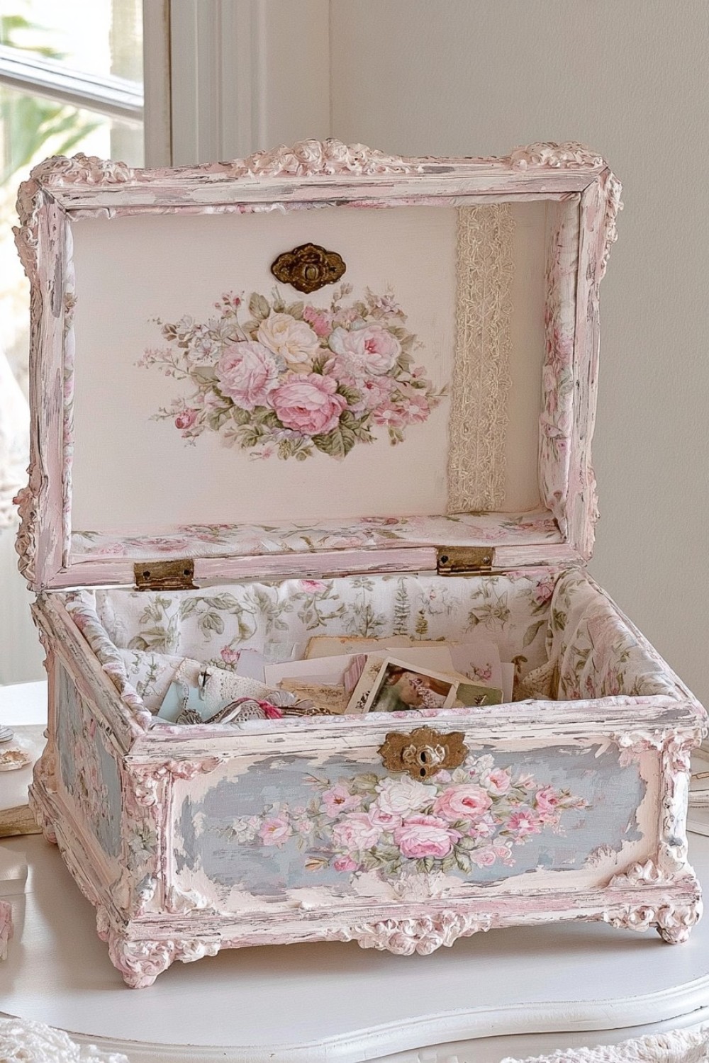19. Layered Shabby Chic Keepsake Box