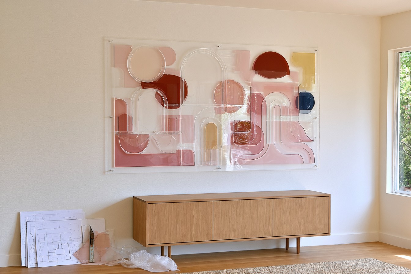 4. Layered Geometric Acrylic Wall Art