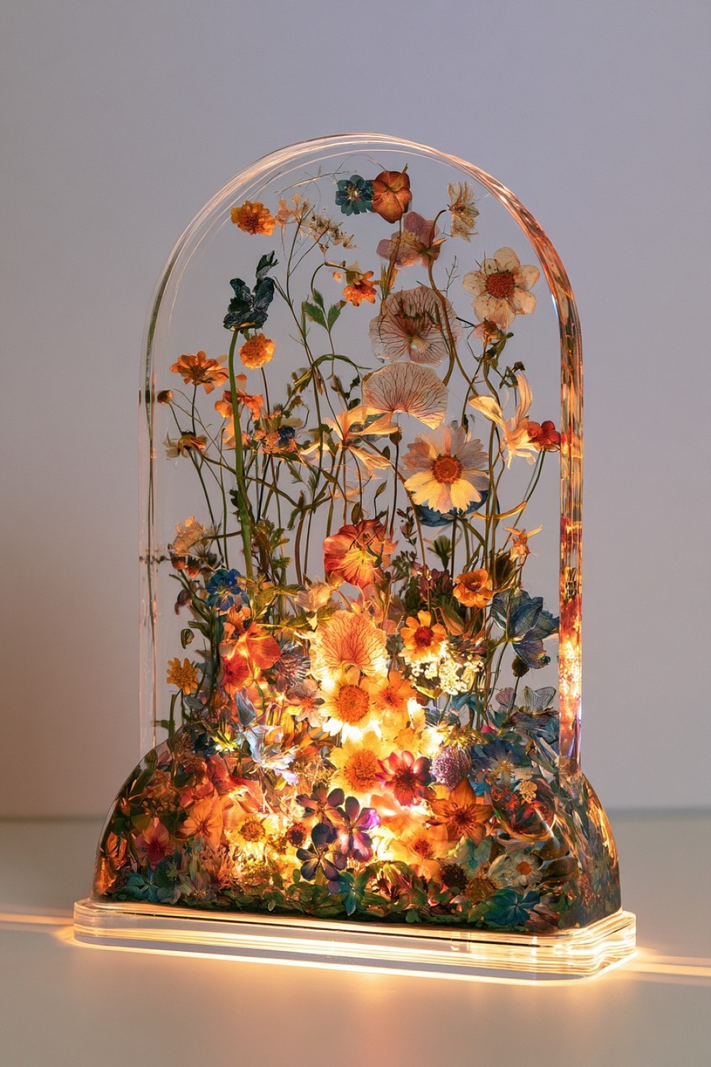 4. Pressed Flower Resin Light Panel