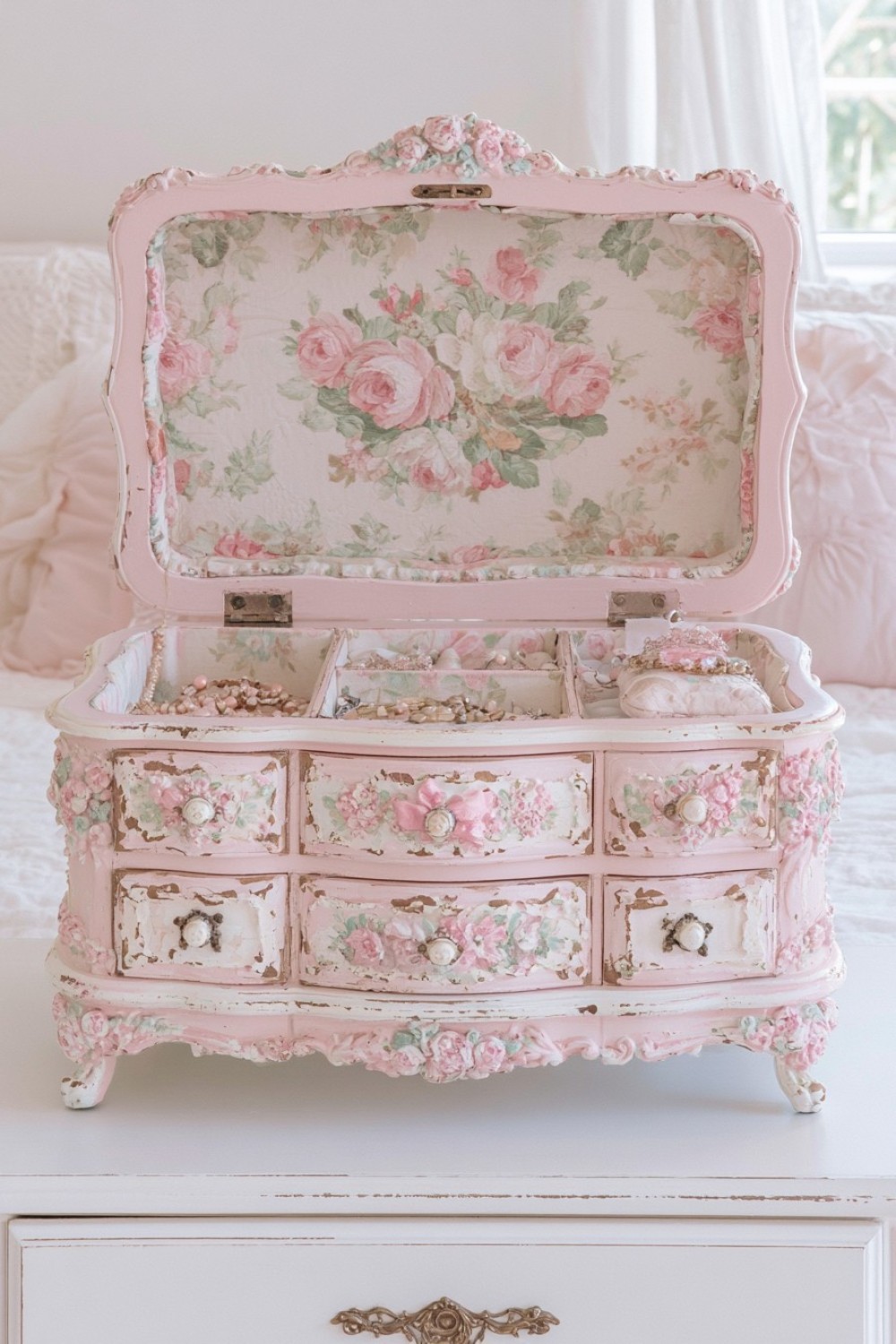 8. Chalk Painted Jewelry Box