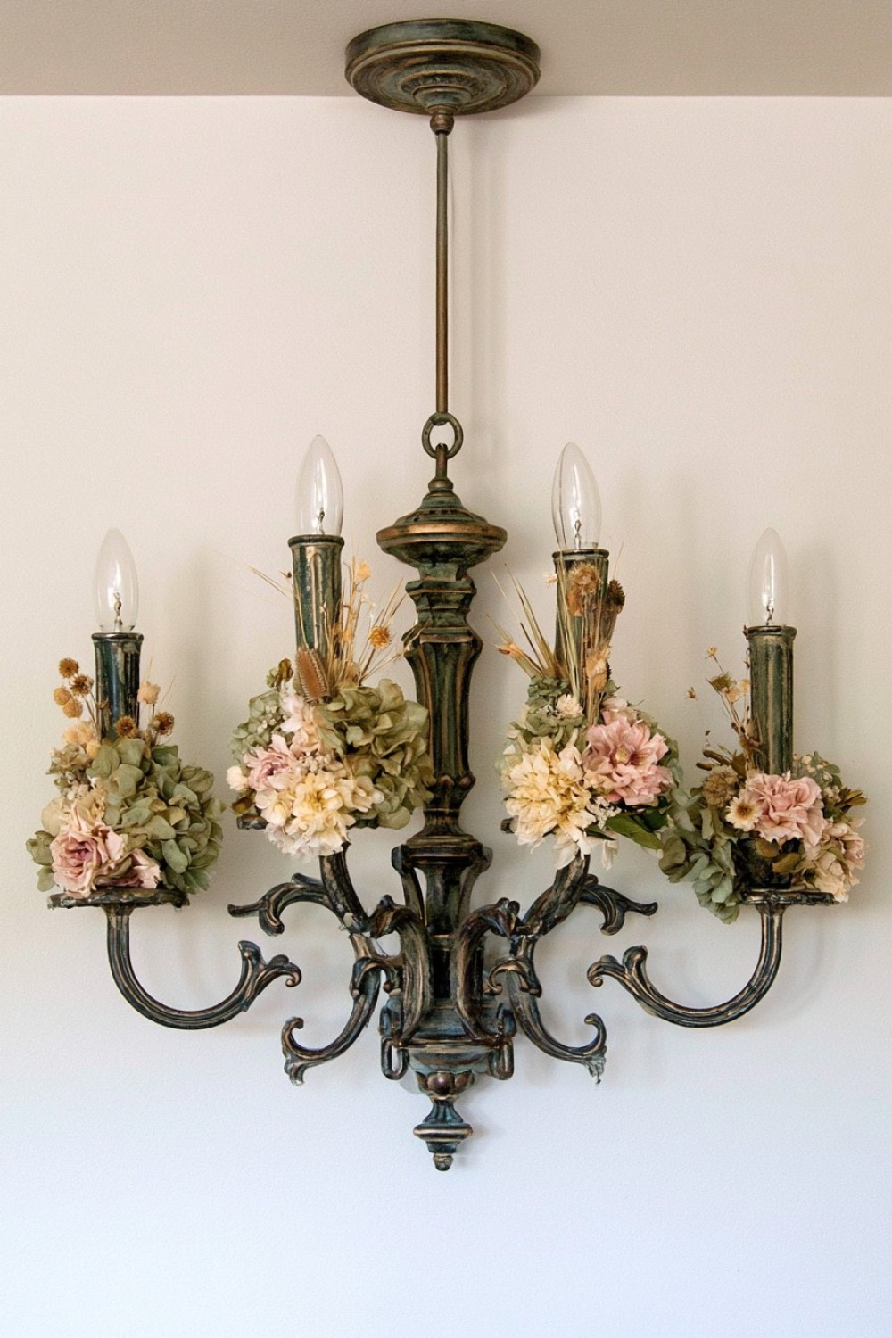 12. Create A Floral Chandelier Wall Sculpture