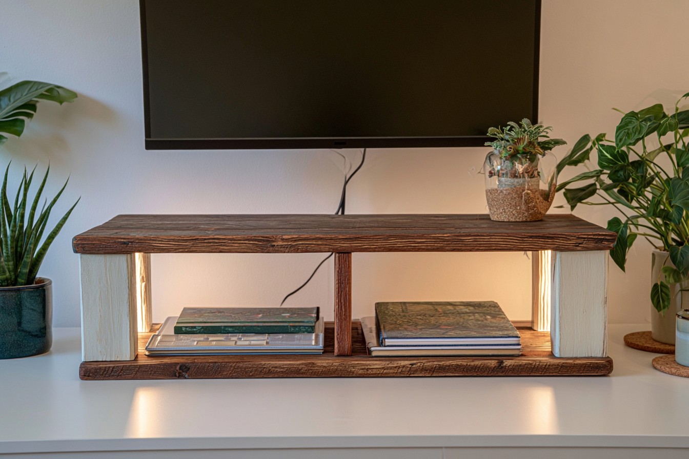 7. Craft A Desktop Monitor Riser With Storage