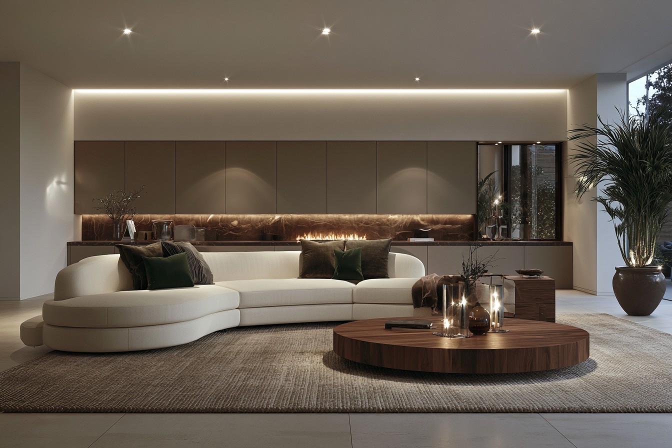 Indirect light reflected from the ceiling for gentle room illumination