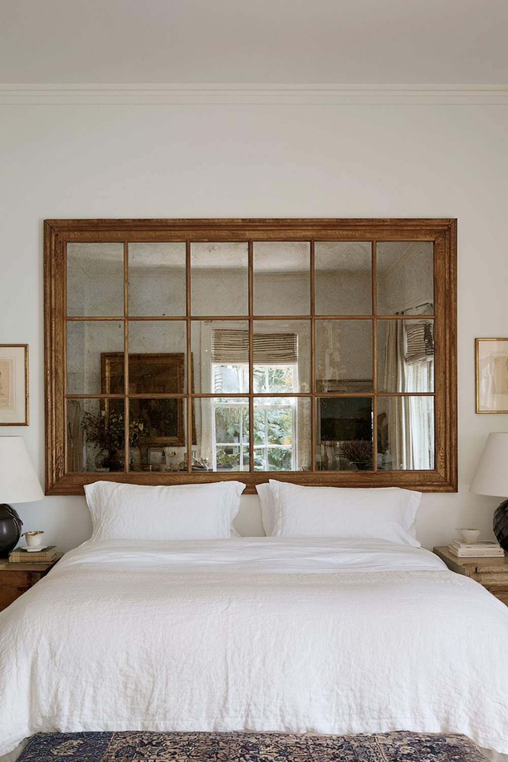 1. Framed Mirror Panel Headboard