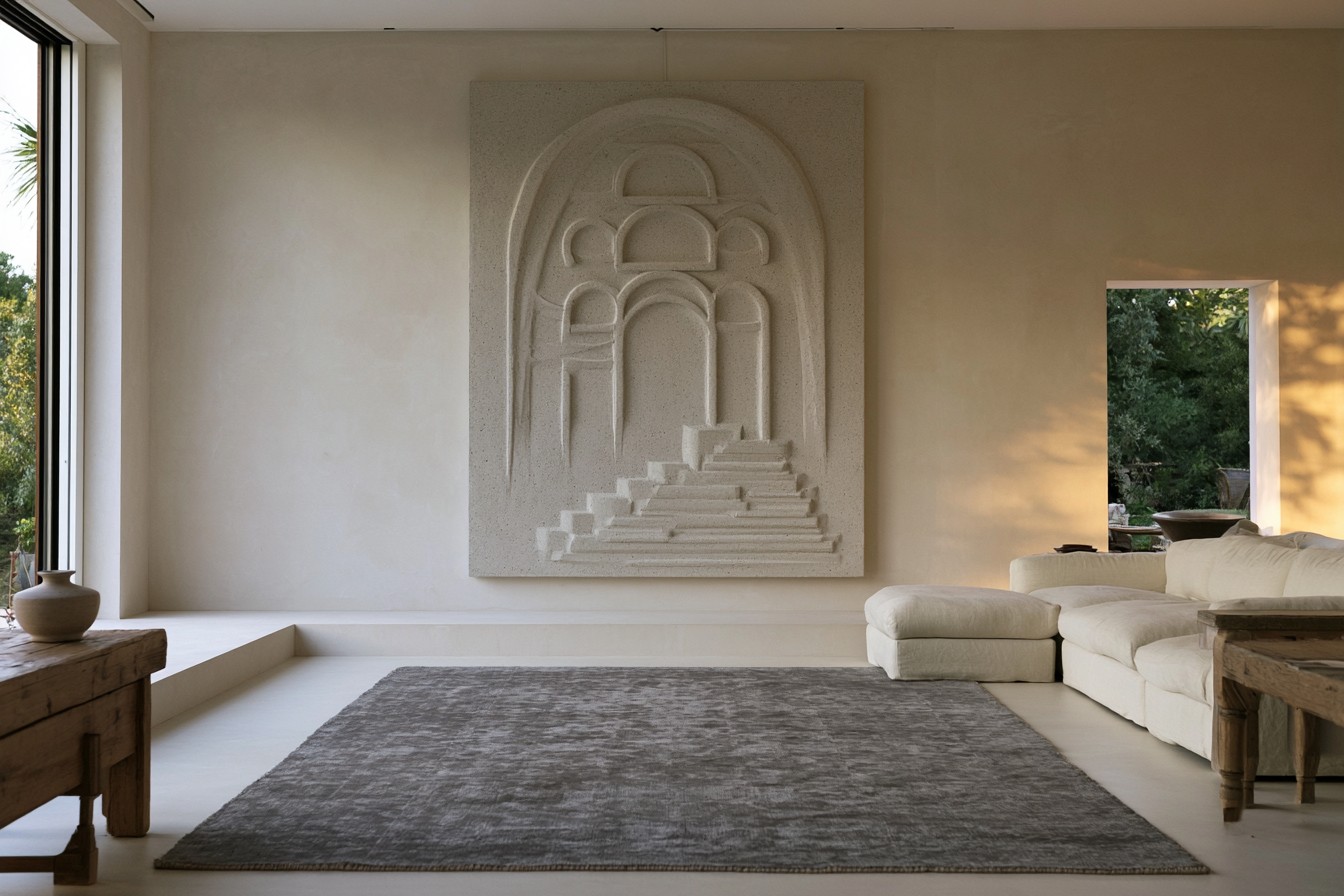 2. Modern Arched Plaster Relief Panel