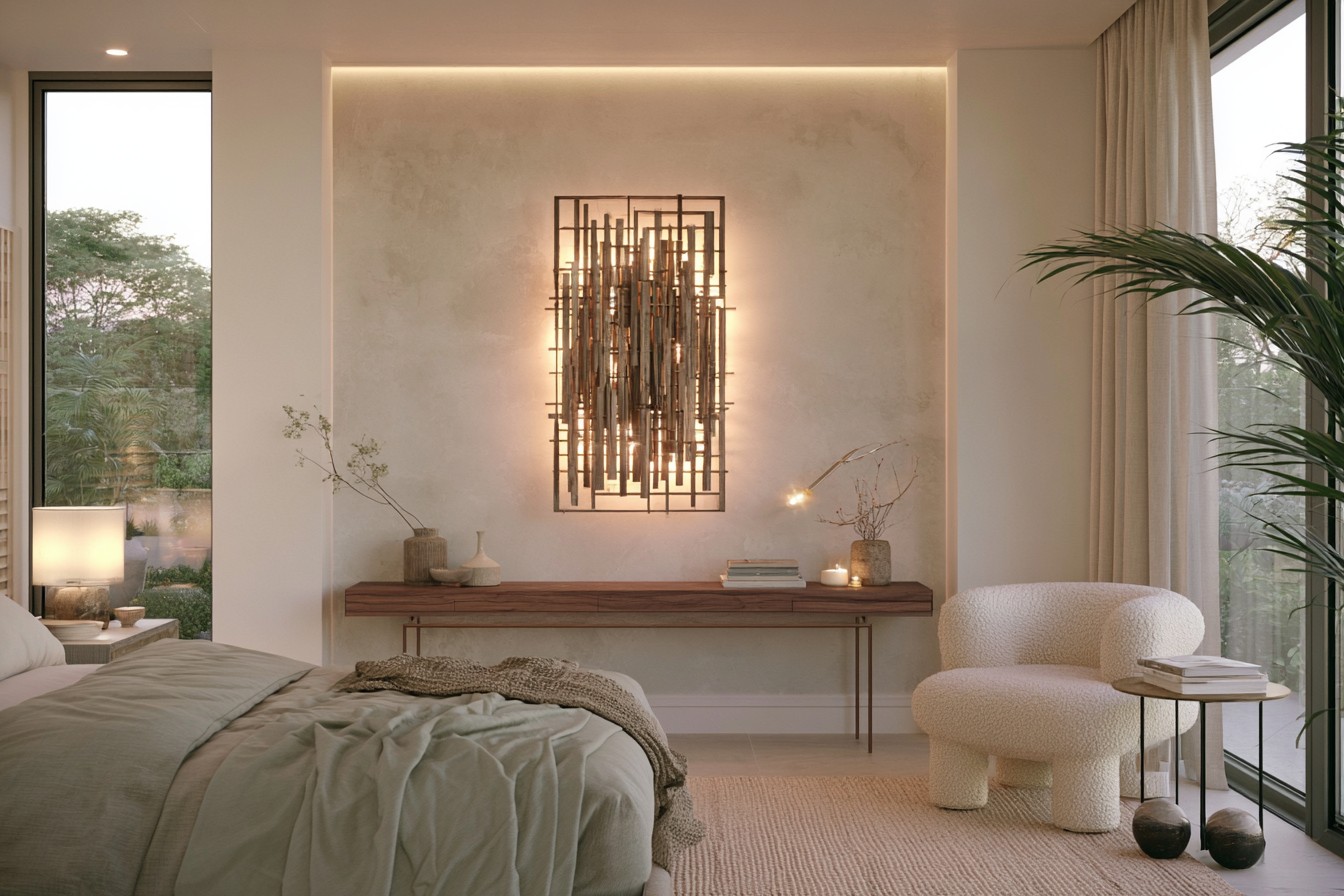Wooden decorative frame installed around a certified wall light