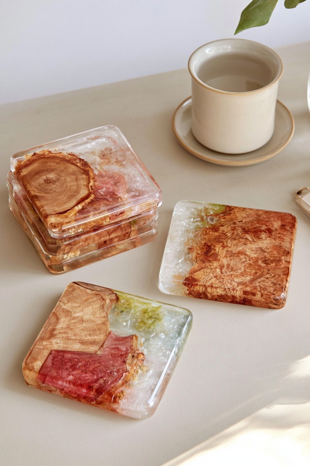 13. Wood And Resin Combination Coasters