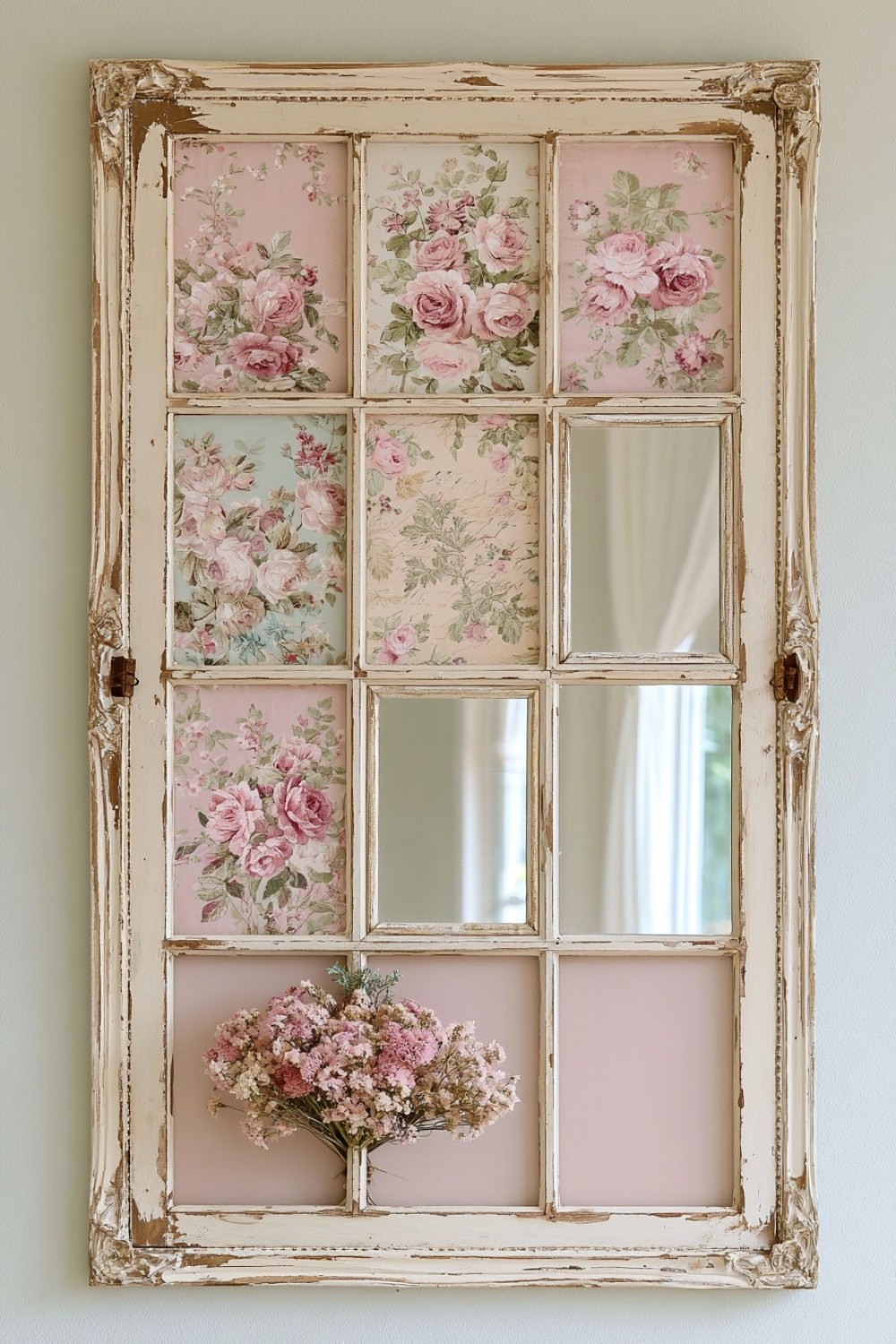 5. Repurposed Window Frame Wall Deco