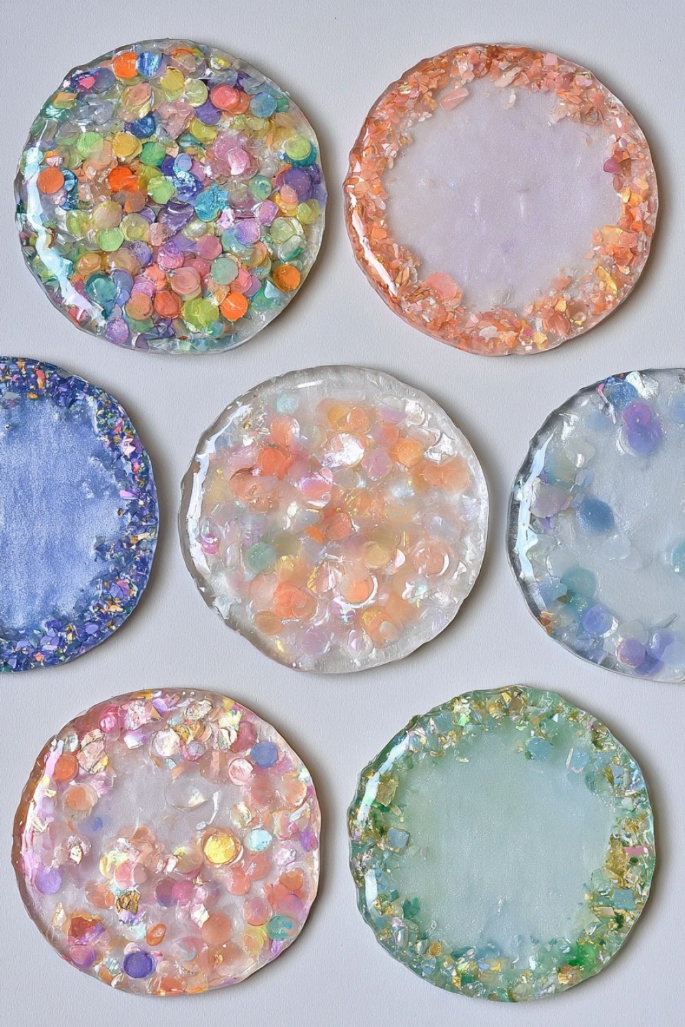 16. Confetti Resin Coasters