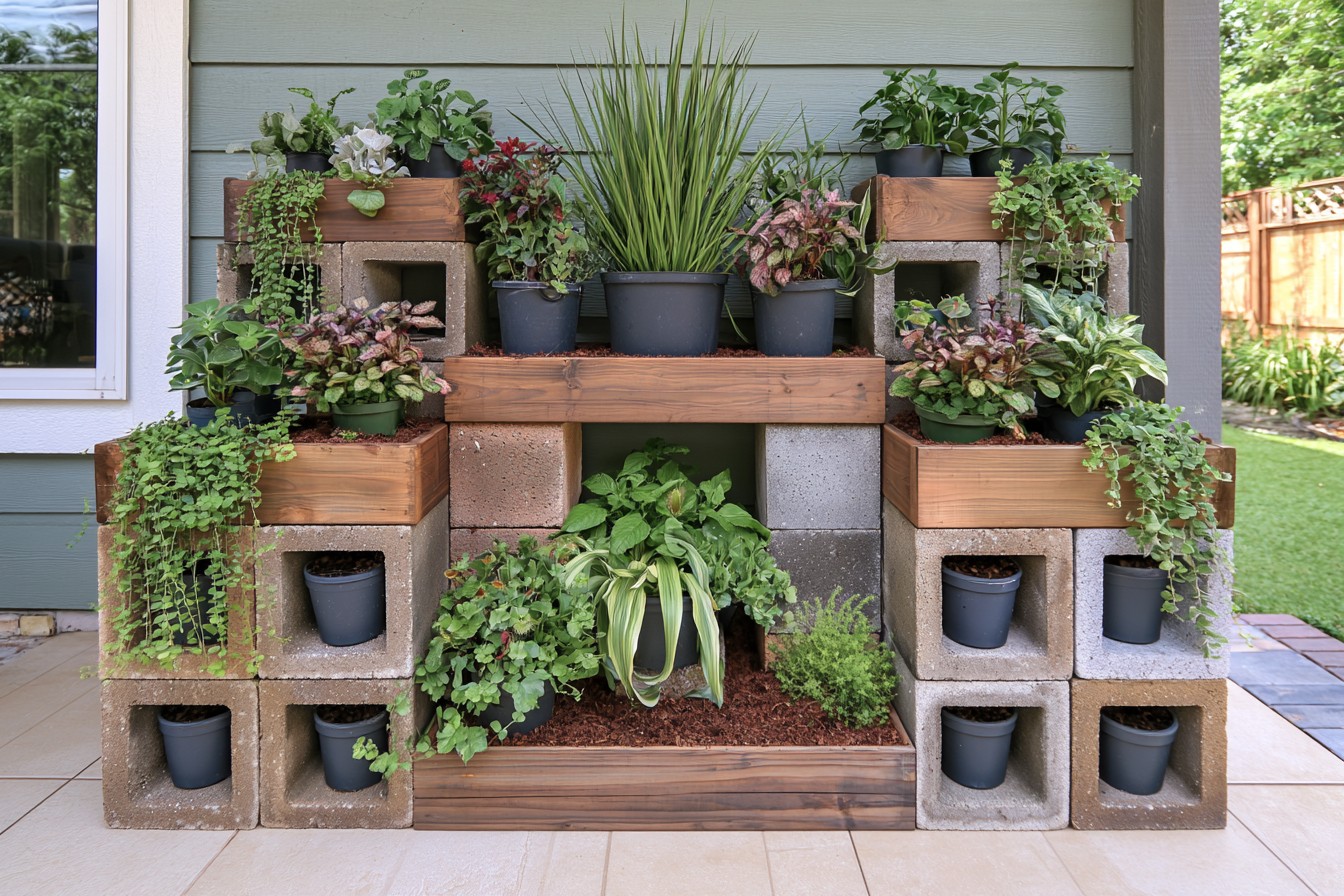 10. Elevate Plants On A Stepped Display Stand