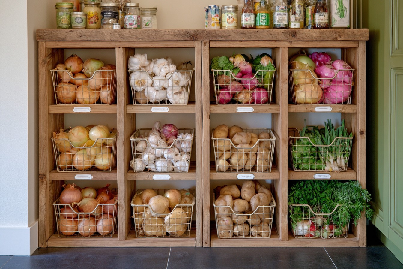 15. Convert The Rack Into A Pantry Produce Organizer
