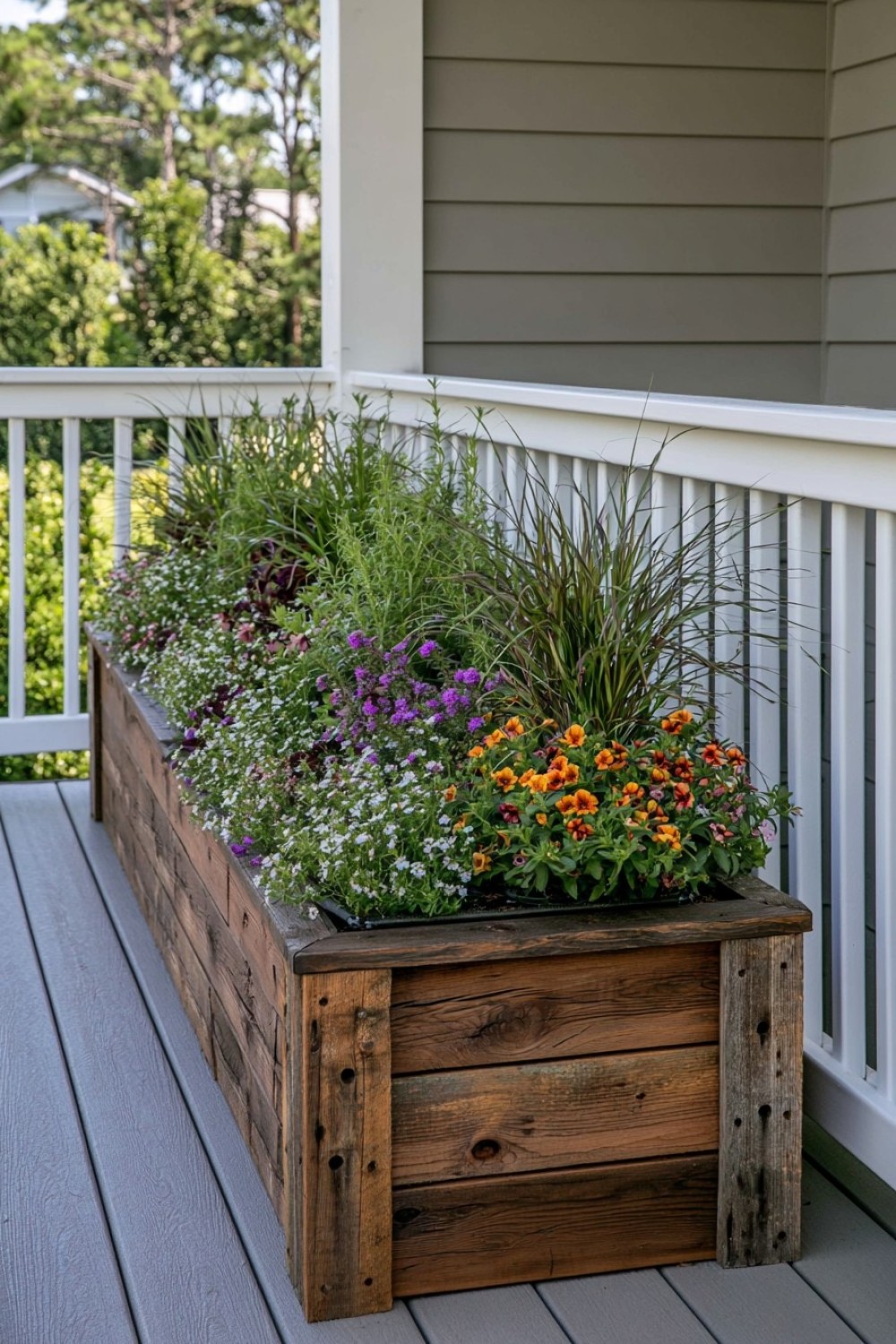 17. Make A Reclaimed Wood Trough Planter