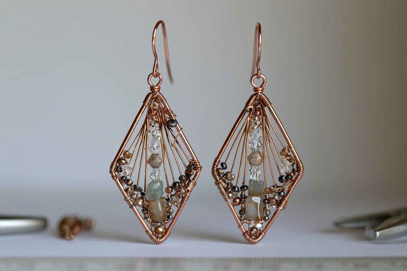 6. Geometric Beaded Frame Earrings