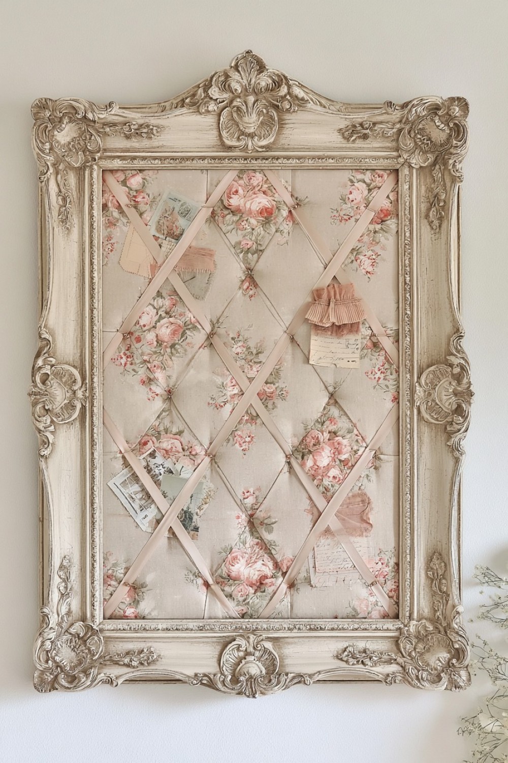 9. Vintage Inspired Fabric Pinboard