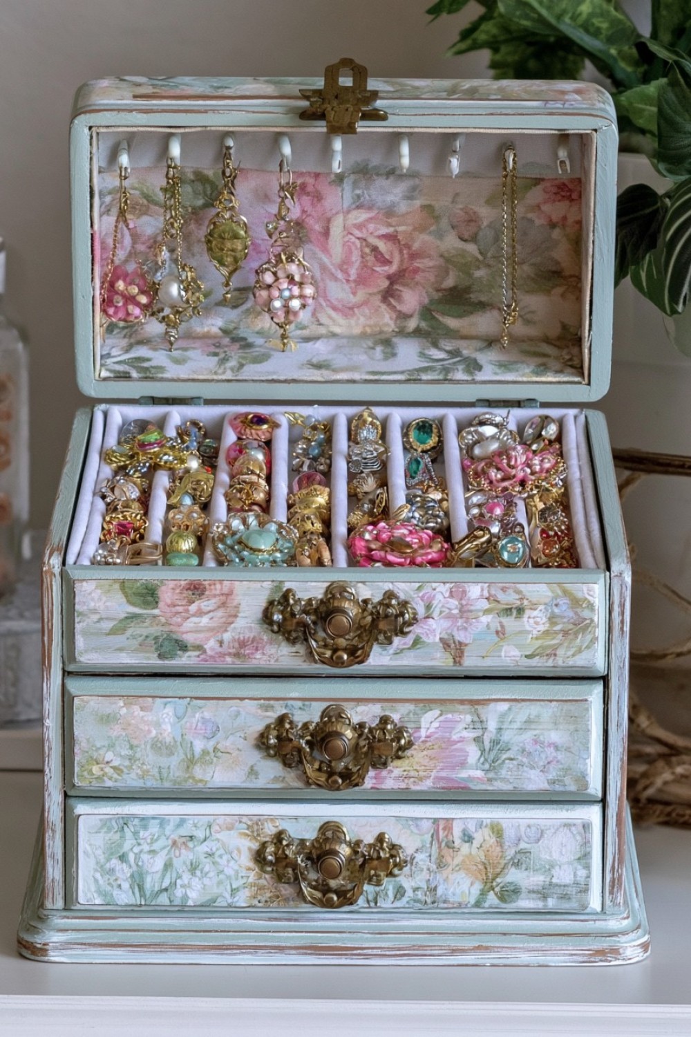 11. Convert A Wooden Recipe Box Into Jewelry Storage