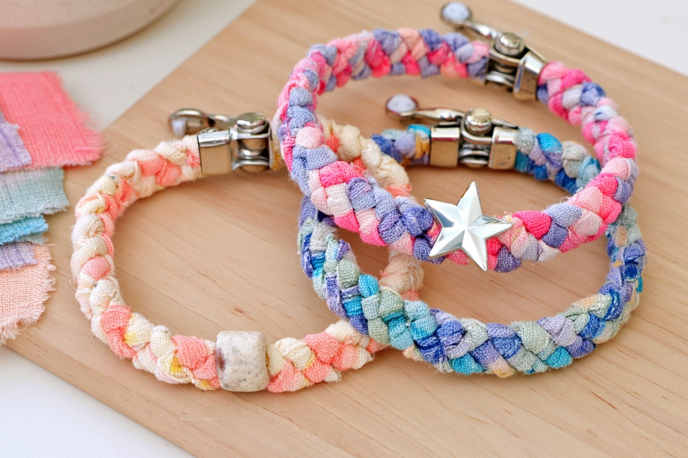 10. Upcycle Fabric into a Braided Bracelet
