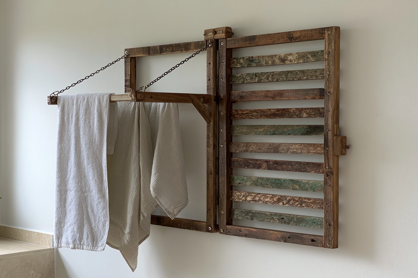 6. Make A Folding Drying Rack From Bed Slats