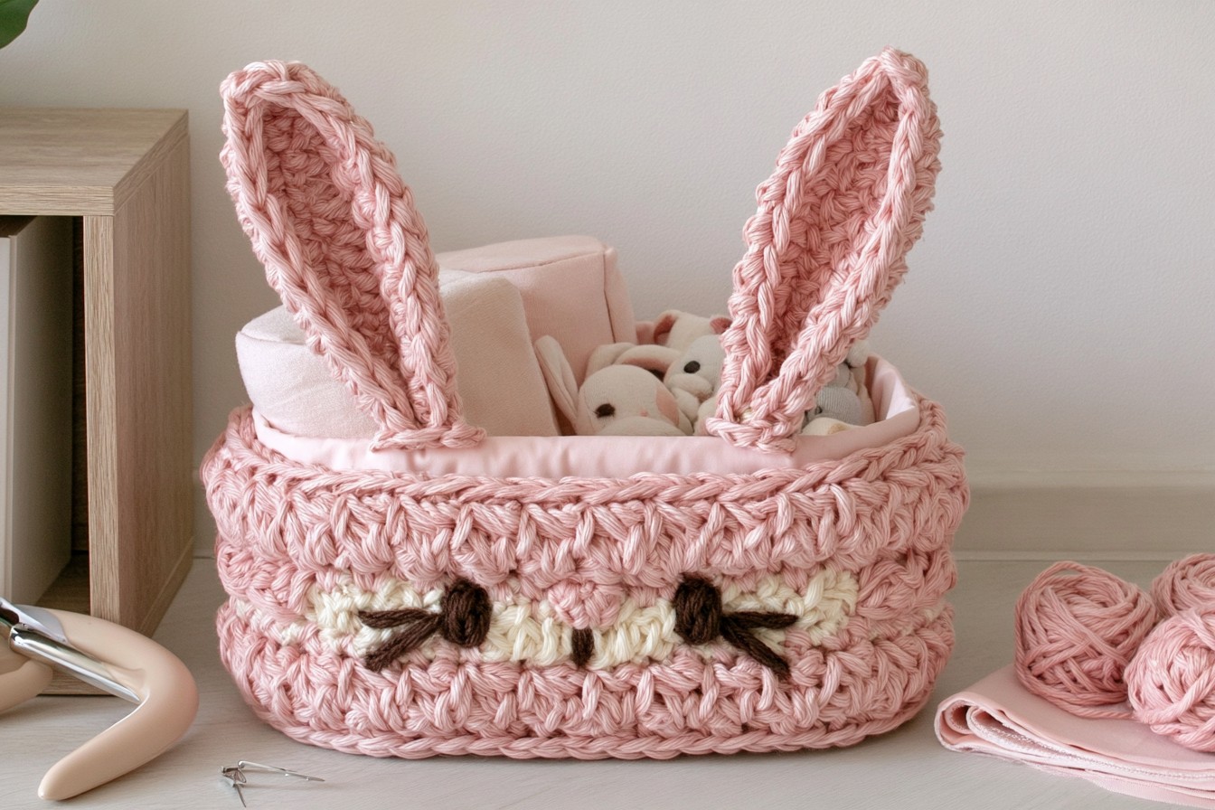11. Make a Pink Animal-Themed Toy Basket