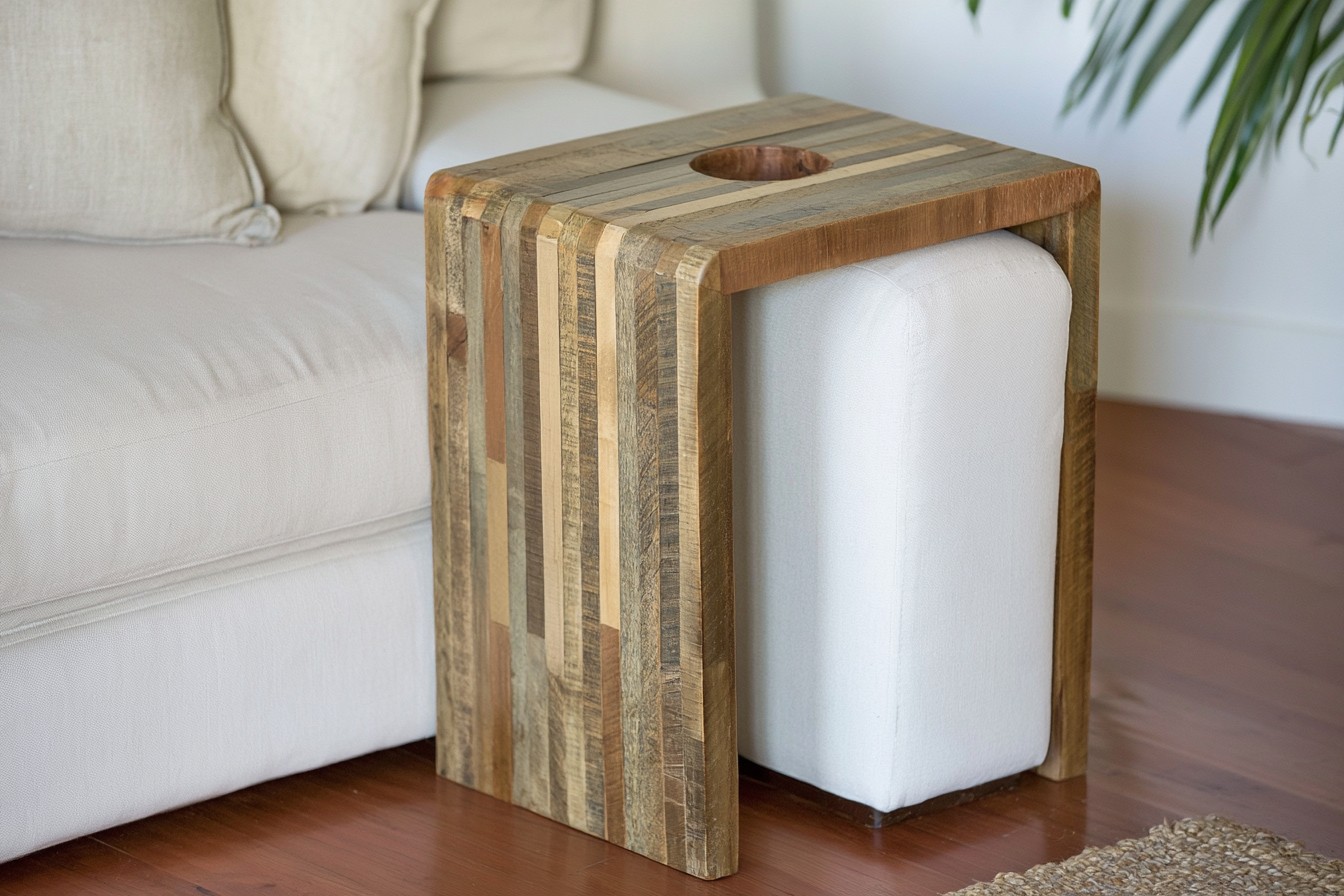 3. Shape A Sofa Arm Table From Short Boards