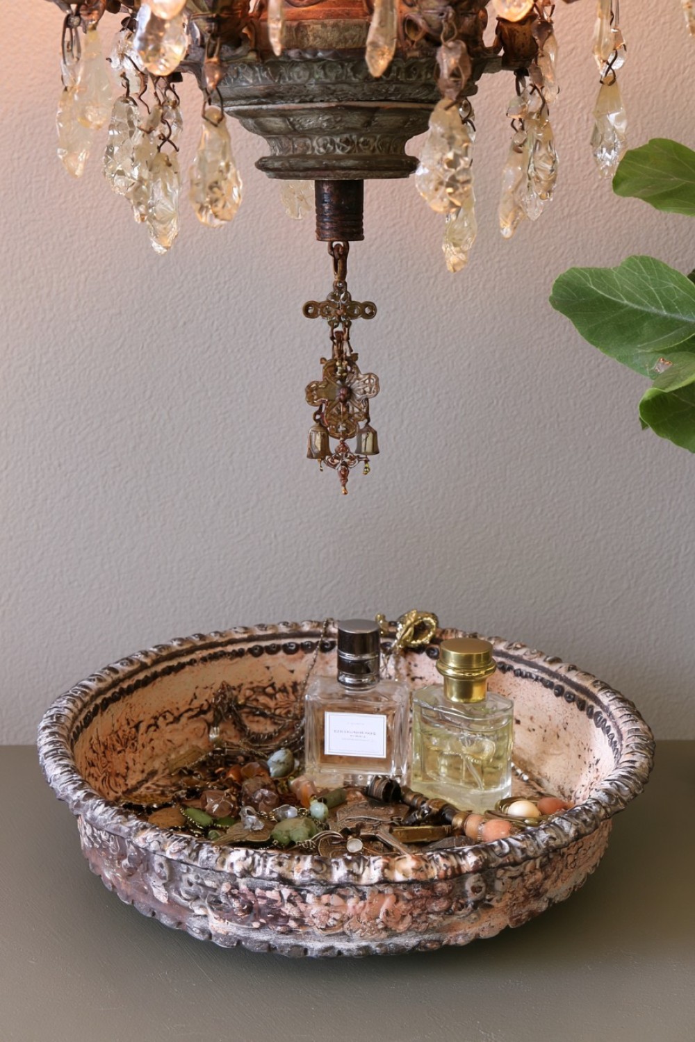 11. Turn The Chandelier Canopy Into A Decorative Tray