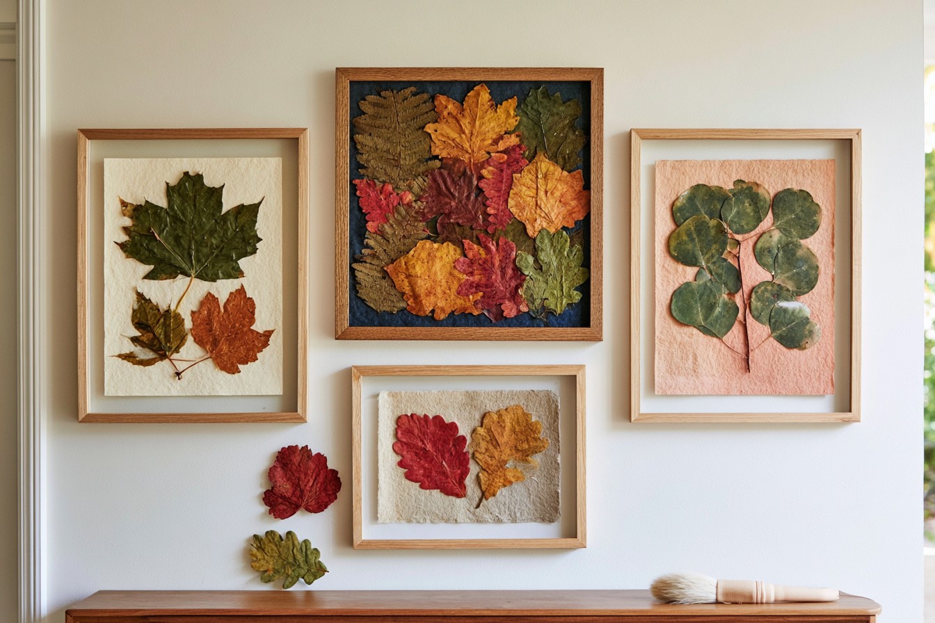 1. Create Framed Botanical Art with Pressed Leaves