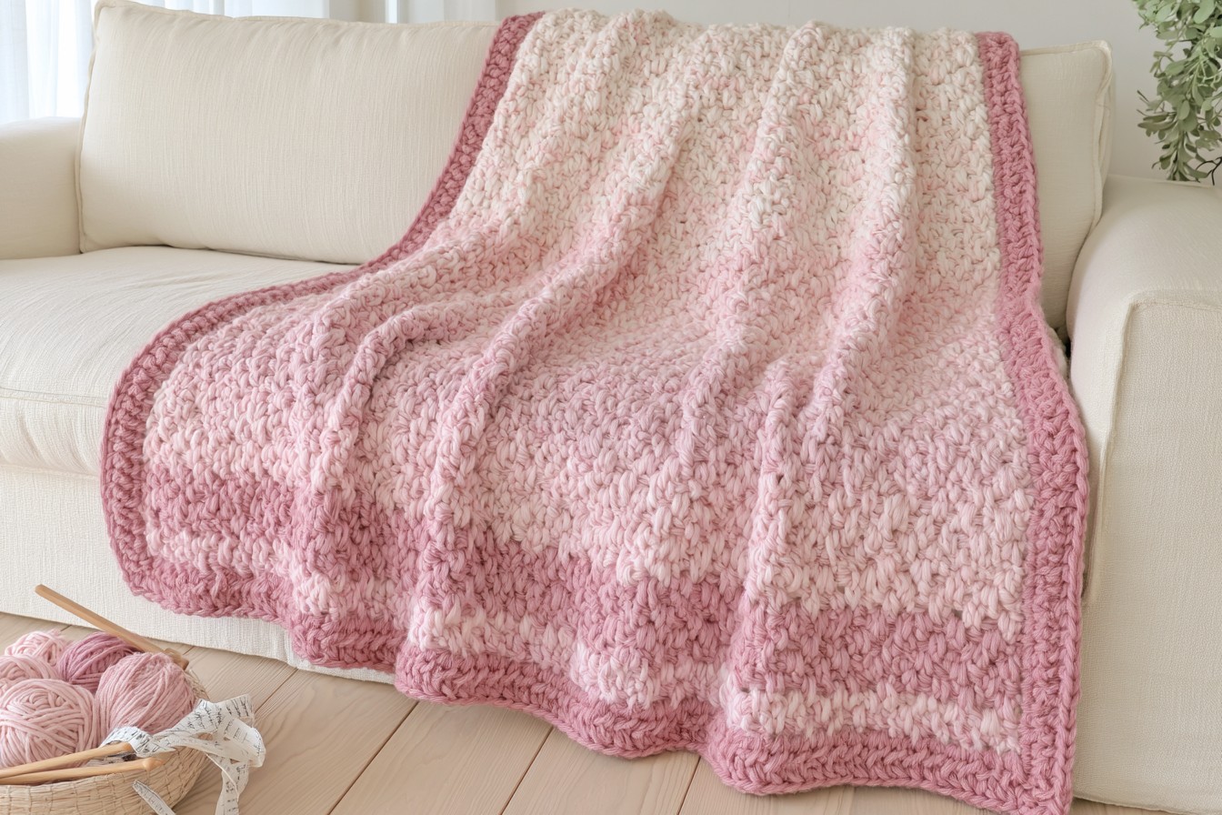 1. Make an Ombre Pink Crochet Blanket