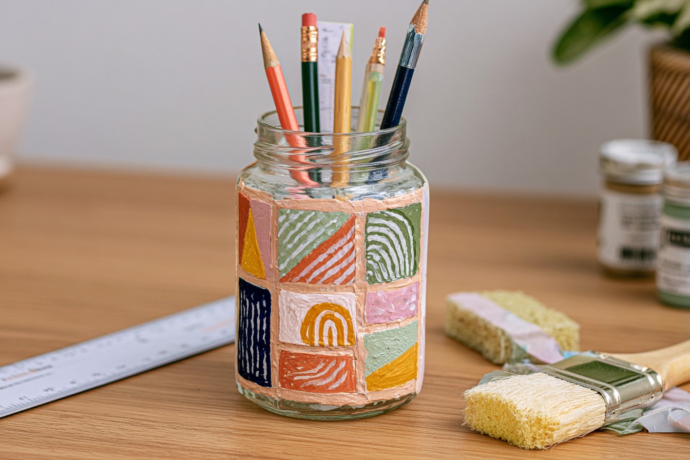 2. Modern Geometric Patterned Jar