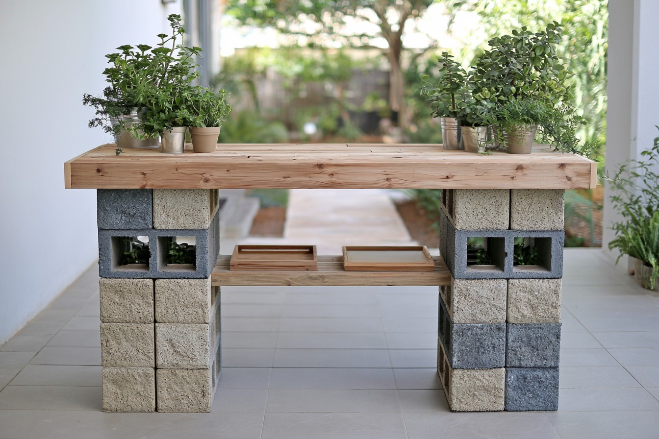 8. Construct A Patio Bar With A Timber Counter