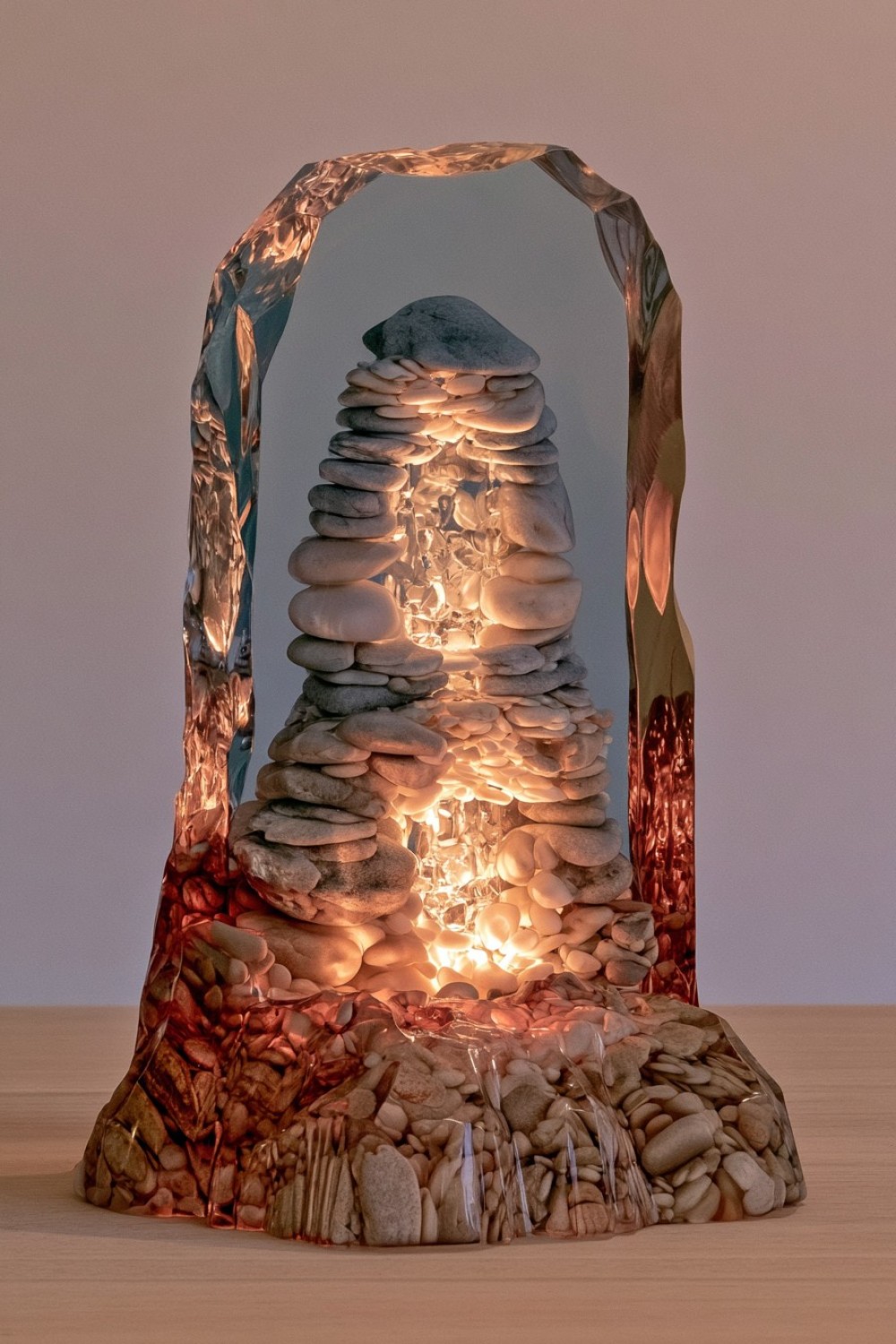 9. Floating Pebble Resin Light