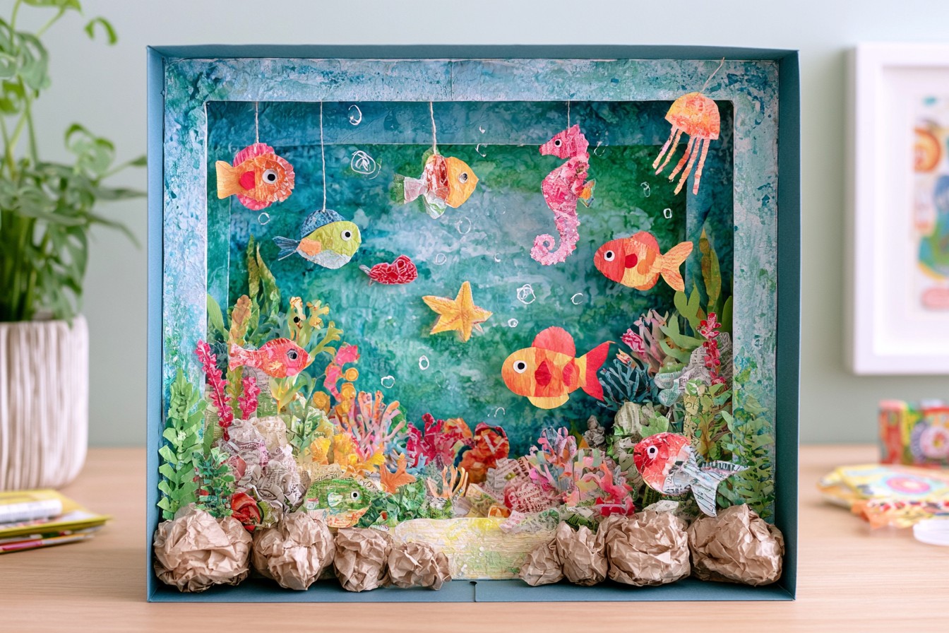 9. Design a Layered Ocean Scene in a Paper Bag