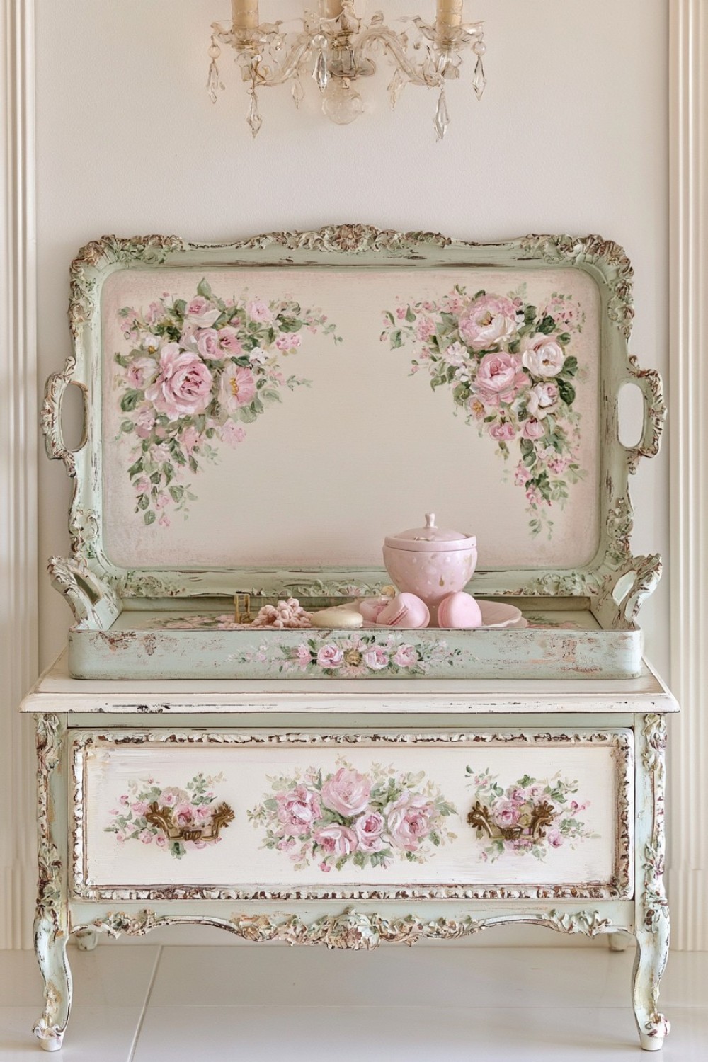 12. Hand Painted Vintage Style Serving